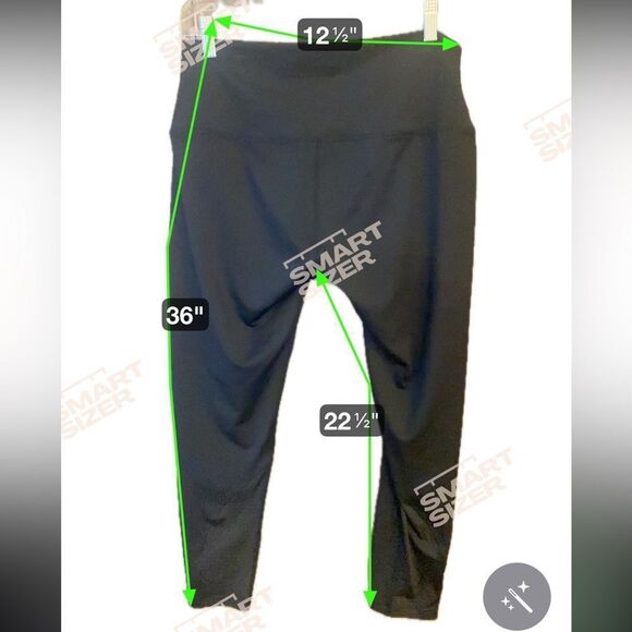 Loco Skaile Sz L Black Pull-On Yoga Exercise Everyday Capri Leggings - Picture 6 of 6